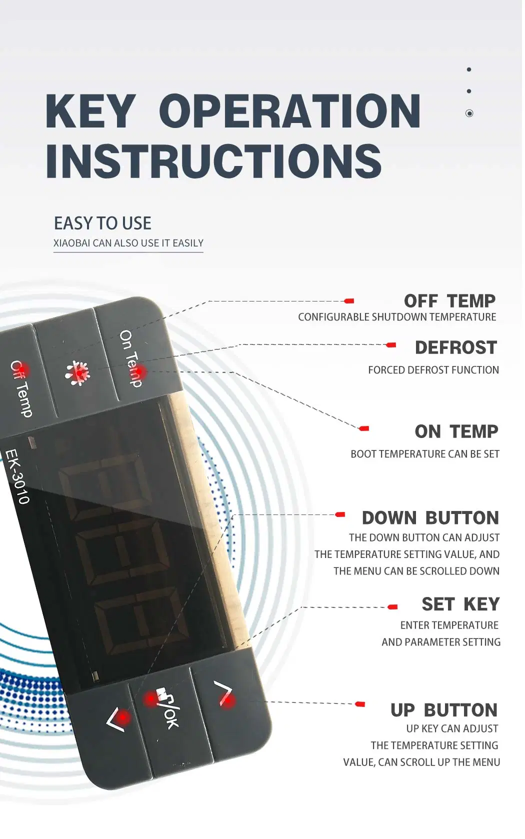 Digital Temperature Controller Ek-3010 Touch Screen Display Refrigerated Greenhouse Planting Temperature Controller